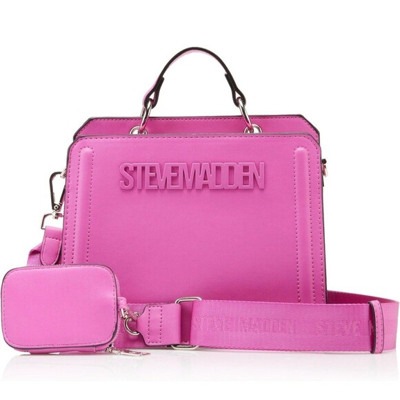 Steve Madden Handbags - Steve Madden Bevelyn Satchel Women’s Handbag Crossbody Bag Hyper Violet Pink NWT